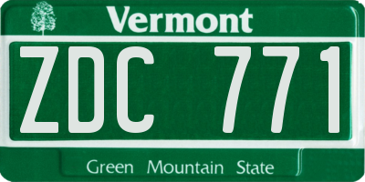 VT license plate ZDC771