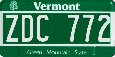 VT license plate ZDC772