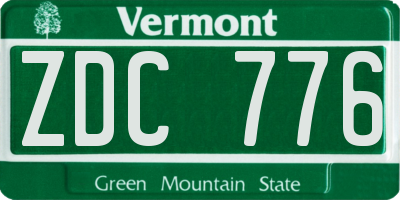 VT license plate ZDC776