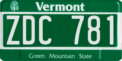 VT license plate ZDC781