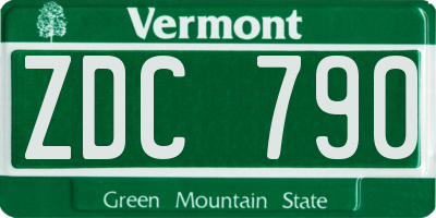 VT license plate ZDC790