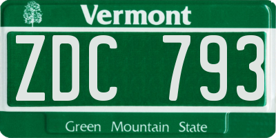 VT license plate ZDC793