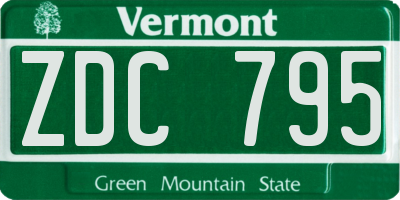 VT license plate ZDC795