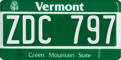 VT license plate ZDC797
