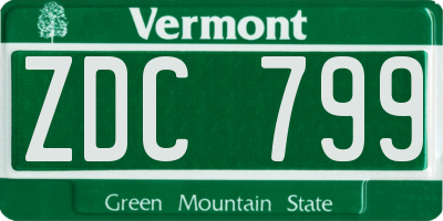 VT license plate ZDC799