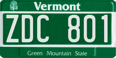 VT license plate ZDC801