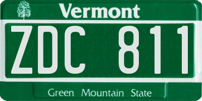 VT license plate ZDC811