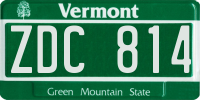 VT license plate ZDC814