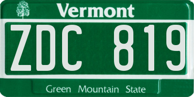 VT license plate ZDC819