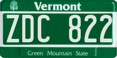 VT license plate ZDC822
