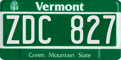 VT license plate ZDC827