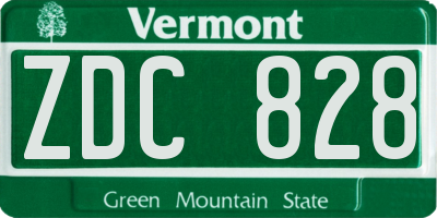 VT license plate ZDC828