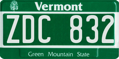 VT license plate ZDC832