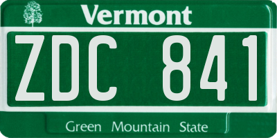 VT license plate ZDC841