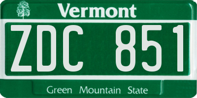 VT license plate ZDC851