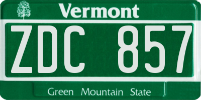 VT license plate ZDC857