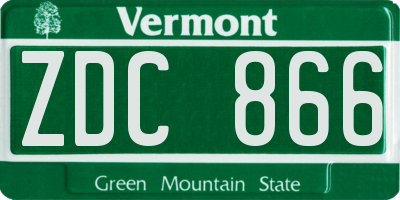 VT license plate ZDC866
