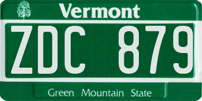 VT license plate ZDC879