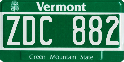 VT license plate ZDC882