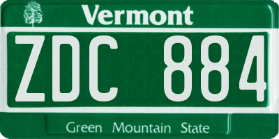 VT license plate ZDC884