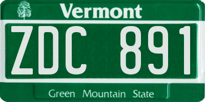 VT license plate ZDC891