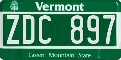VT license plate ZDC897