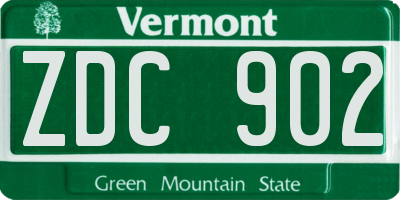 VT license plate ZDC902