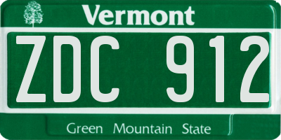 VT license plate ZDC912