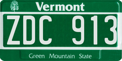 VT license plate ZDC913