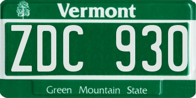 VT license plate ZDC930