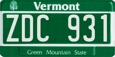 VT license plate ZDC931