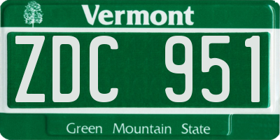 VT license plate ZDC951
