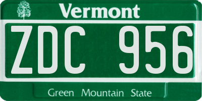 VT license plate ZDC956