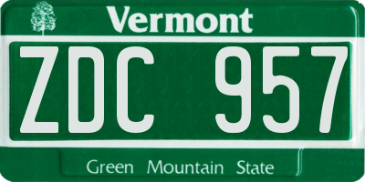 VT license plate ZDC957