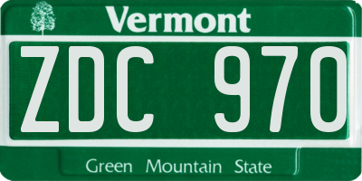 VT license plate ZDC970