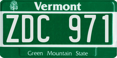 VT license plate ZDC971