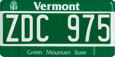VT license plate ZDC975