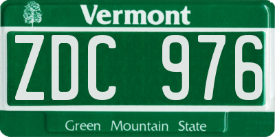 VT license plate ZDC976