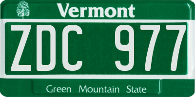 VT license plate ZDC977