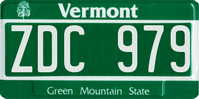 VT license plate ZDC979