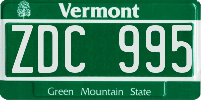 VT license plate ZDC995
