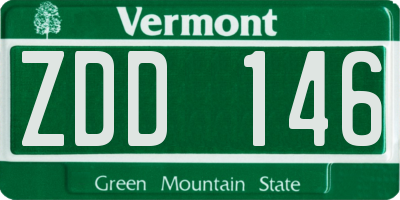 VT license plate ZDD146