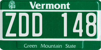 VT license plate ZDD148