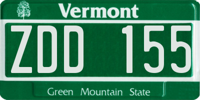 VT license plate ZDD155