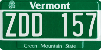 VT license plate ZDD157