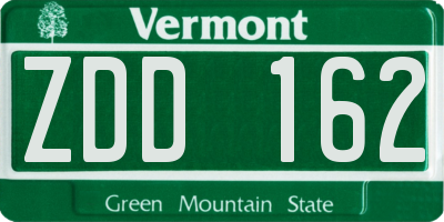 VT license plate ZDD162