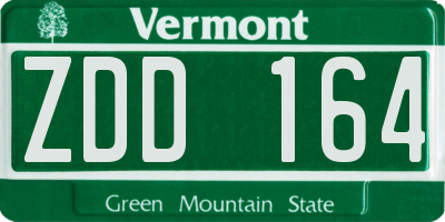 VT license plate ZDD164