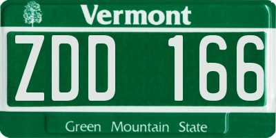 VT license plate ZDD166
