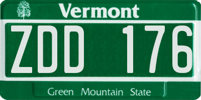 VT license plate ZDD176
