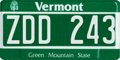 VT license plate ZDD243